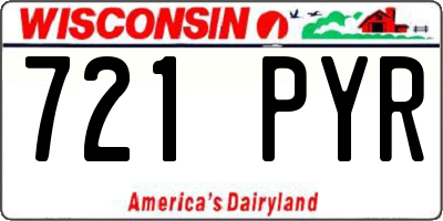 WI license plate 721PYR