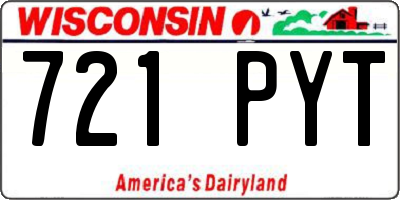 WI license plate 721PYT
