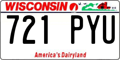 WI license plate 721PYU