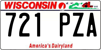WI license plate 721PZA
