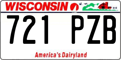 WI license plate 721PZB