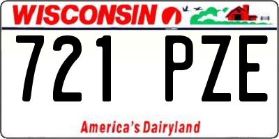 WI license plate 721PZE