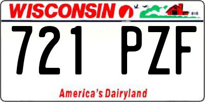 WI license plate 721PZF