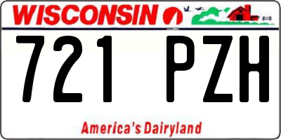 WI license plate 721PZH