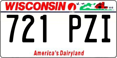 WI license plate 721PZI
