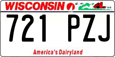 WI license plate 721PZJ
