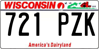 WI license plate 721PZK