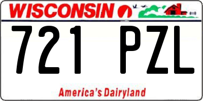 WI license plate 721PZL