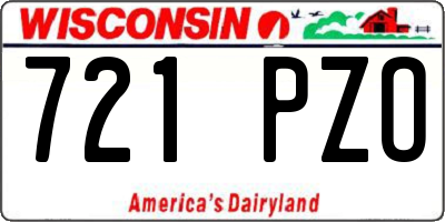 WI license plate 721PZO