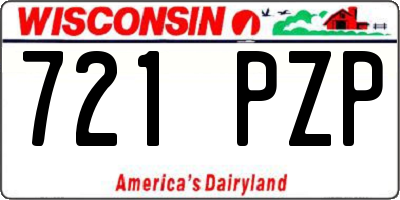 WI license plate 721PZP