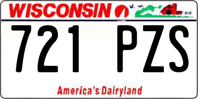WI license plate 721PZS