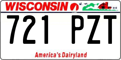 WI license plate 721PZT