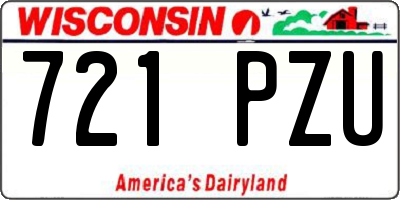 WI license plate 721PZU
