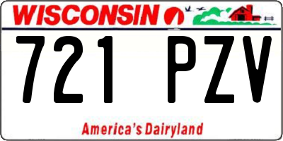 WI license plate 721PZV