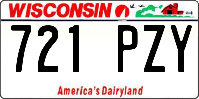 WI license plate 721PZY
