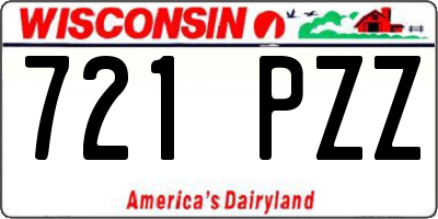 WI license plate 721PZZ