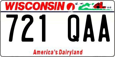 WI license plate 721QAA
