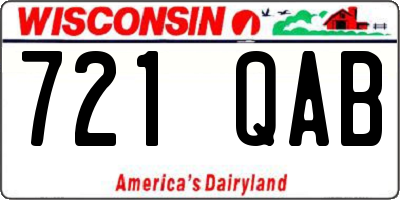 WI license plate 721QAB