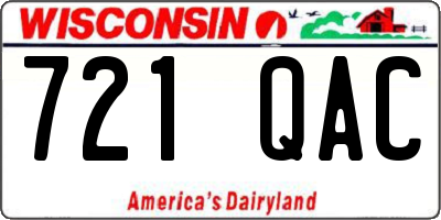 WI license plate 721QAC