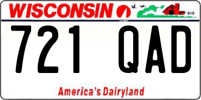 WI license plate 721QAD