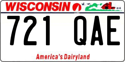 WI license plate 721QAE