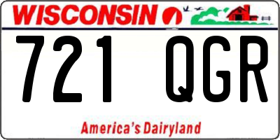 WI license plate 721QGR