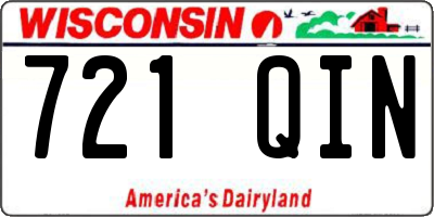 WI license plate 721QIN