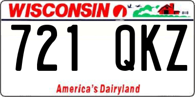 WI license plate 721QKZ