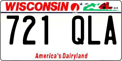WI license plate 721QLA