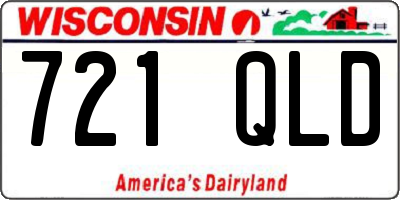 WI license plate 721QLD