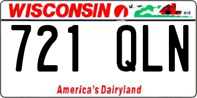 WI license plate 721QLN