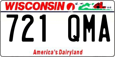 WI license plate 721QMA