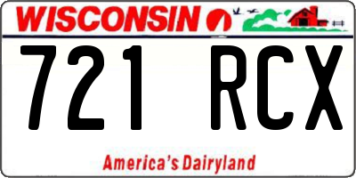WI license plate 721RCX