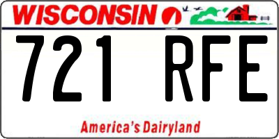 WI license plate 721RFE