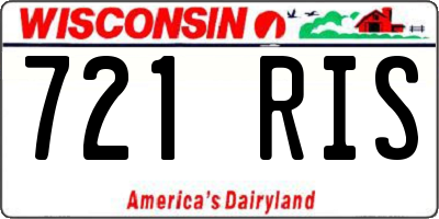 WI license plate 721RIS