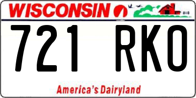 WI license plate 721RKO