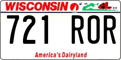 WI license plate 721ROR