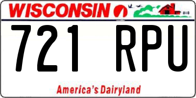 WI license plate 721RPU