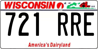 WI license plate 721RRE