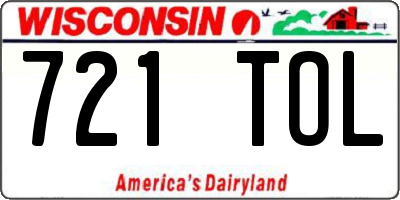 WI license plate 721TOL