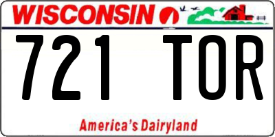 WI license plate 721TOR