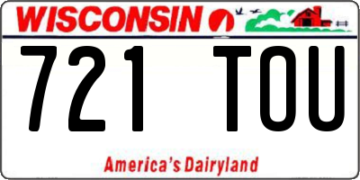 WI license plate 721TOU
