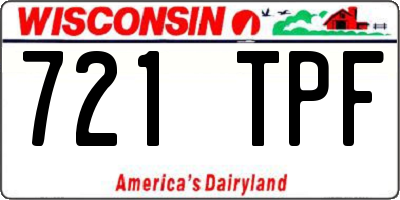 WI license plate 721TPF