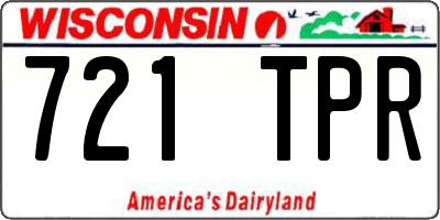 WI license plate 721TPR