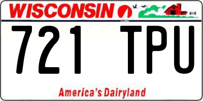 WI license plate 721TPU