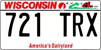 WI license plate 721TRX
