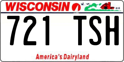 WI license plate 721TSH