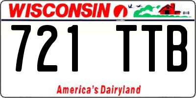 WI license plate 721TTB