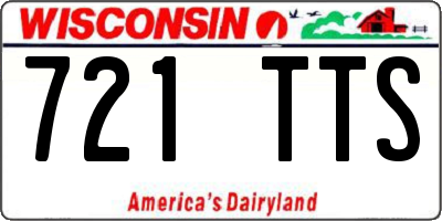 WI license plate 721TTS