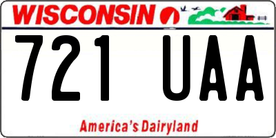 WI license plate 721UAA